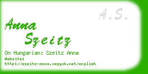 anna szeitz business card